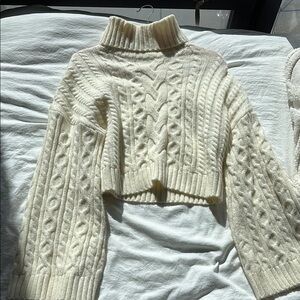 Cozy Cable Knit Cream Sweater